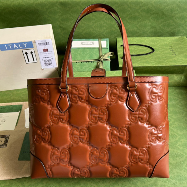 G*u*i gg matelassé leather medium tote