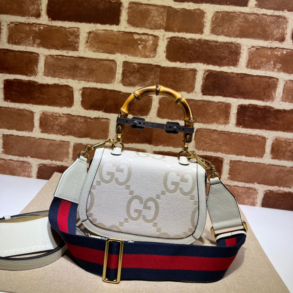 G*u*i small top handle bag with bamboo