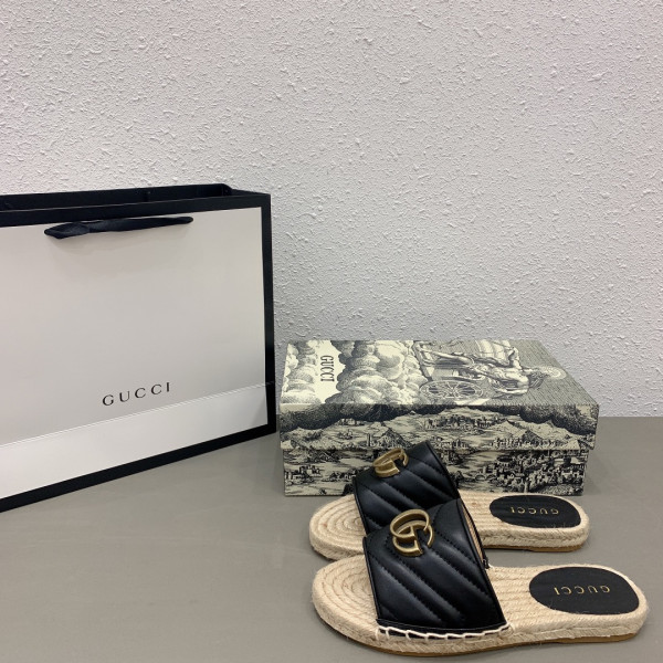 G*u*i leather espadrille sandal