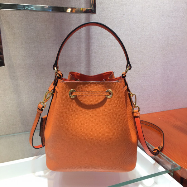 Pra*a saffiano leather bucket bag