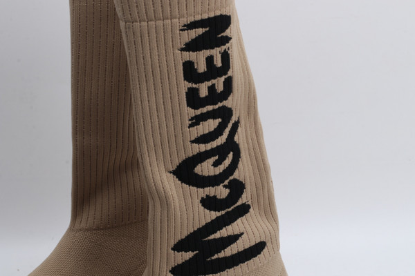 ale*d*r M*Q*en graffiti knit tread slick boot