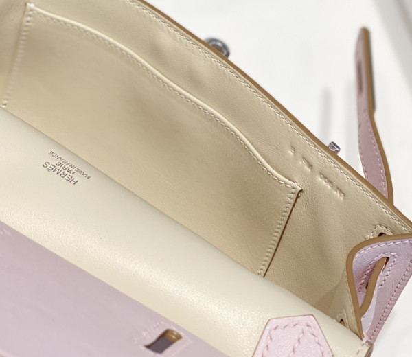 H**mes jypsiere mini bag in swift leather gris meyer
