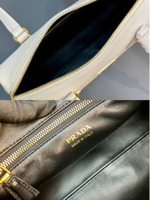 Pra*a re-nylon medium top-handle bag with padlock